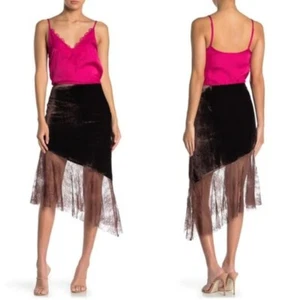 Free People My Lacey Velvet Brown Midi Skirt Rose Size 6 Witchy Fairy Whimsygoth - Picture 1 of 8
