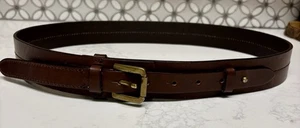 BANANA REPUBLIC Hombre Talla 34 CINTURÓN DE CUERO MARRÓN ITALIANO GENUINO HEBILLA DE LATÓN - Imagen 1 de 10