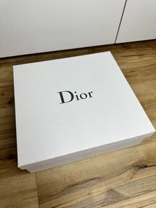 Christian Dior Empty Box w/ Tissue and Small Bag White Storage Decor 12" x 12.5" - Picture 1 of 13