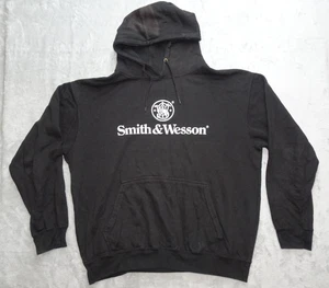 Smith & Wesson Logo Pullover Hoodie Black Size L Made in Pakistan Firearms - Picture 1 of 17