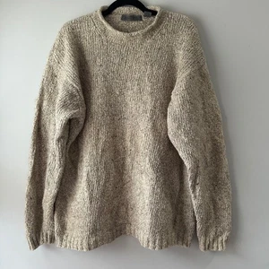 Vintage Le Collezioni Structure Mens Knit Sweater L Wool Cotton Silk Blend Speck - Picture 1 of 5