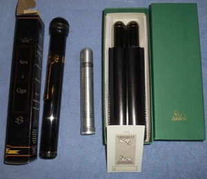 Cigar Savor - Soporte para cigarros de cuero negro Lubinski - Tubo para cigarros Upmann - Imagen 1 de 5