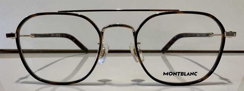 万宝龙男式眼镜玳瑁金属边飞行员 MB0391OA 51-21-145 — 第 1/4 张图片
