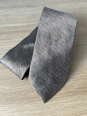 Bruno Piattelli 闪亮棕褐色/多色抽象手工设计师 100% 真丝领带 — 第 1/4 张图片