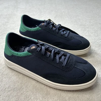 OLUKAI Punini Court Shoes Men’s 11.5 Blue Suede Lace Up Sneakers - Image 1 of 4