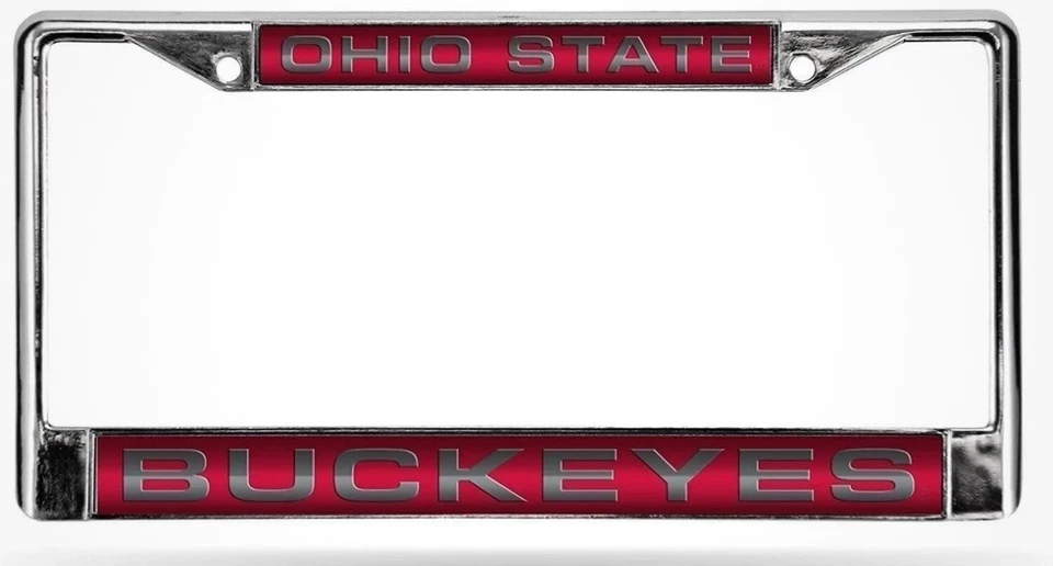 Хромированная металлическая рамка для номерного знака Ohio State University Buckeyes крышка бирки... - Изображение 1 из 1