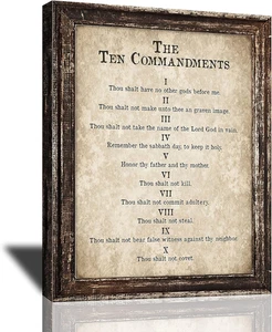 10 Commandments Wall Art Bible Verse Decor Vintage Christian Sign Christian Gift - Bild 1 von 12