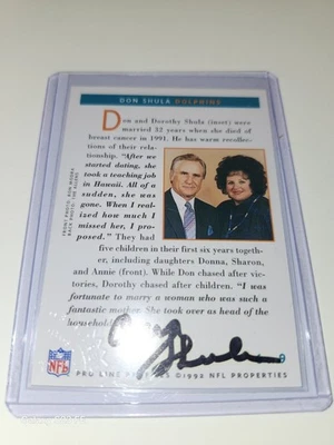 1992 Pro Line Profiles Certified Autograph (AU) - Don Shula Miami Dolphins - Image 1 of 4