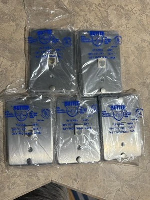 Lot Of 5 Suttle Stainless Steel Modular Telephone Jack Wall Plate Surface Mount - Image 1 of 4