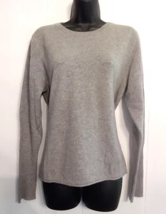 One Girl Who 100% KASCHMIR PULLOVER Gr. L Anthropologie grau Strick Top *repariert* - Bild 1 von 7