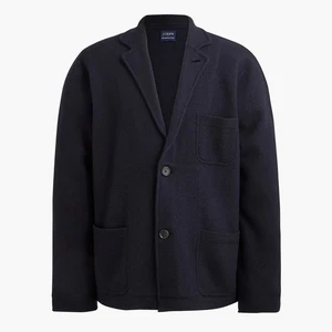 J.Crew Men's Boiled Merino Wool Cardigan Sweater Blazer, Deepest Navy (XXL) - Picture 1 of 6