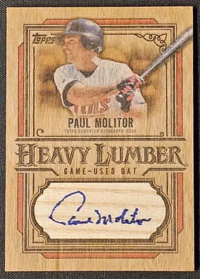 2025 Topps 更新 Paul Molitor 重型木材蝙蝠遗物亲笔签名 #HLARU-PM 双胞胎 — 第 1/2 张图片