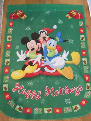 БОЛЬШОЙ ФЛАГ ДВОРА DISNEY MICKEY MOUSE Donald Happy Holidays РОЖДЕСТВО Hamilton - Изображение 1 из 2
