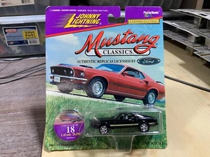 Johnny Lightning MUSTANG CLASSICS 1969 MACH I BLACK 18 BAD CARD - Picture 1 of 1