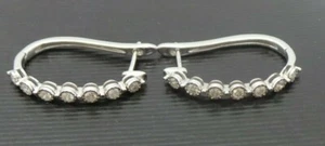 STUNNING 10K WG DIAMOND HOOP EARRING .35 tcw A16010-3 4.63 grams - Picture 1 of 12