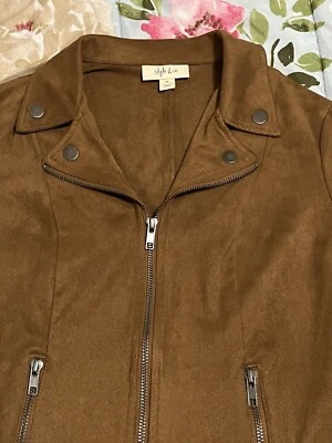 Style And Co Suede Jacket Size Petite XS - Image 1 of 4