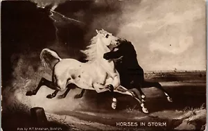 Postal de colección Sheahans famosa foto postal caballos en arte Strom - Imagen 1 de 3