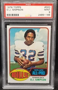 1976 Topps, PSA 9, O.J. SIMPSON, #300, Buffalo Bills, PSA 9, HOF - Picture 1 of 2