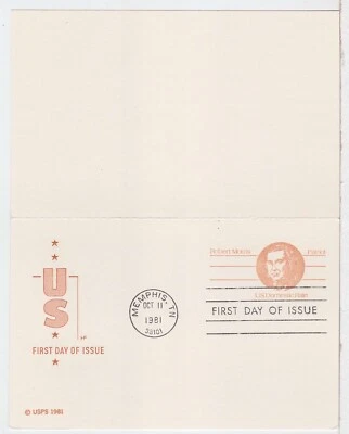 TurtlesTradingPost- Robert Morris Postal Reply Card 1981 #UY33 FDC Artcraft - Image 1 of 2