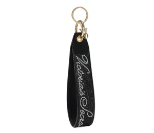 VICTORIA'S SECRET Black Wristlet Keychain with Bling Rhinestones & Sparkle - NEW - Picture 1 of 1