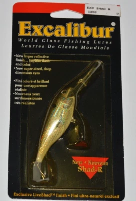 Antiguo 1997 Excalibur Shad-R Flotador Minnow Crankbait 2.75" Flash acabado Liveshad Foto 1 de 4