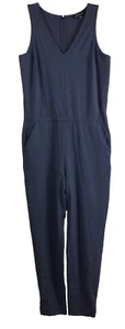 Athleta Brooklyn Textured Jumpsuit Medievel Violet Women Size 12 - 32"W 27"L - Picture 1 of 20