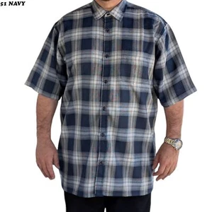 Triveni Men's Short Sleeve Plaid Flannel Shirt - Perfect for Lowrider Bikers and - Picture 1 of 1