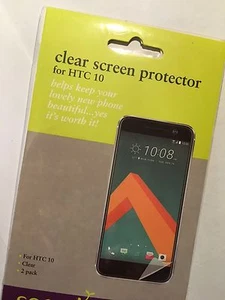 HTC 10 Twin Pack Screen Protector Guards x2 in Clear SSGHTC10STD Brand New pack - Picture 1 of 4