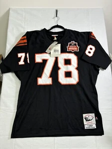 Camiseta deportiva 100 % auténtica Anthony Muñoz Mitchell & Ness 1981 Bengals talla 44 L para hombre - Imagen 1 de 12