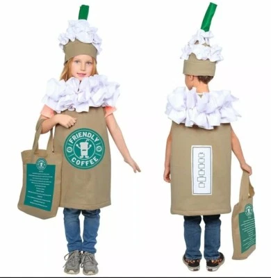 Coffee Cappuccino Frappuccino Latte Costume for Kids Dress Up America - Image 1 of 4