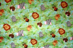 JUNGLE BABIES FLANNEL - 100% COTTON FABRIC - Picture 1 of 3