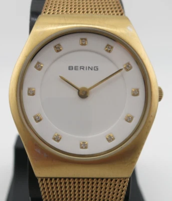 Reloj de cuarzo Bering cristal de zafiro + acero tono dorado - 11927-334 - batería nueva Foto 1 de 4