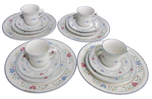 1988 Vintage Newcor "LEGACY HEARTS" (Set 4 Steingut Sets) Teller Tassen 16 Stück - Bild 1 von 9