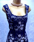 New Monsoon Anise Size 8 Embroidered Lace Occasion Navy Dress RRP £149 