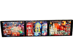 Abstract City Pop Art Lacquer Painting New Orleans Riverfront Jax Beer Signed - Picture 1 of 18