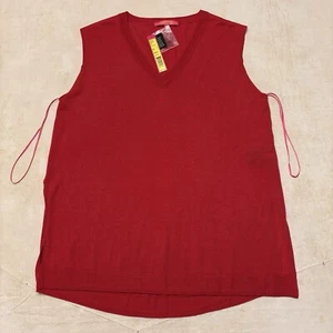 Catherine Malandrino Women’s Christmas Red Pullover Blouse V-neck Plus Size S - Picture 1 of 12