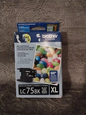 Brother LC75BK XL Black High Yield Ink Genuine Cartridge - SEALED Exp. 11-2018 - Image 1 of 4