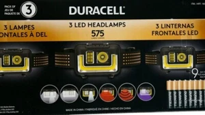 3 x Faros LED Duracell 575 Lúmenes Faros Luces de Vista Amplia 9 Pilas AAA - Imagen 1 de 16