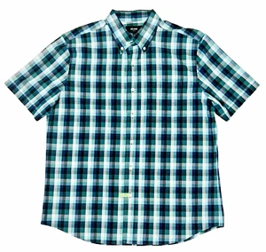 Jack Spade New York Blue Multi Check Plaid Buttonfront S/S Shirt sz L - Picture 1 of 5