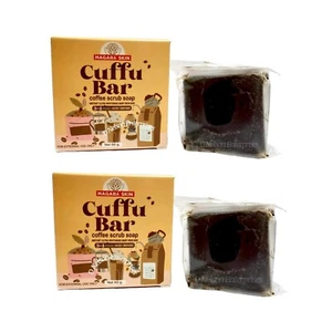 2 Bars Magara Skin Cuffu Bar Coffee Scrub Soap 60g Each - Picture 1 of 4