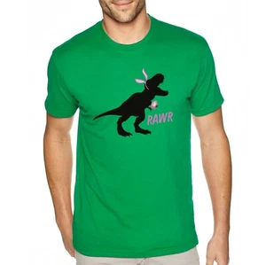 Camiseta Para Hombre Rawr T-Rex Dinosaurio Conejo de Pascua Vacaciones Primavera Cuello Redondo - Imagen 1 de 8