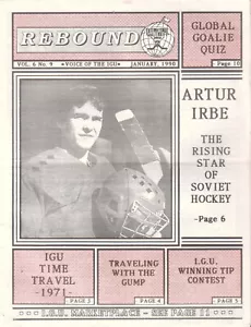 IGU International Goaltender's Union gennaio 1990 rivista Rebound Arturs Irbe - Foto 1 di 1