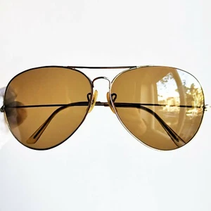 Sonnenbrille RAY BAN 64 10k GF aviator sunglasses b&l vintage brown lens big - Bild 1 von 8