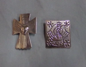 Lot of 2 Angel Sterling Silver Brooches Signed Mexico 925 - Picture 1 of 3
