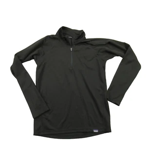 Patagonia Shirt Girls Large Long Sleeve Lightweight Black 1/4 Zip Capilene - Picture 1 of 10