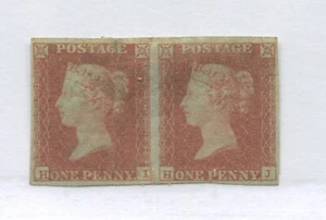 1841 1d HI-HJ mint o.g. hinged pair - Picture 1 of 1