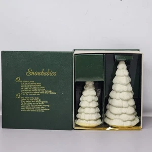 Set Of 2 Snowbabies Christmas Trees By Department 56 Porcelain Figurines - Picture 1 of 15