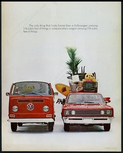 VW Bus 1970 foto vs camioneta genérica anuncio impreso vintage - Imagen 1 de 7