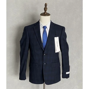 Calvin Klein Men's 36 Short Suit Jacket Slim Fit Malbin Wool Blend Navy NEW  - Picture 1 of 10