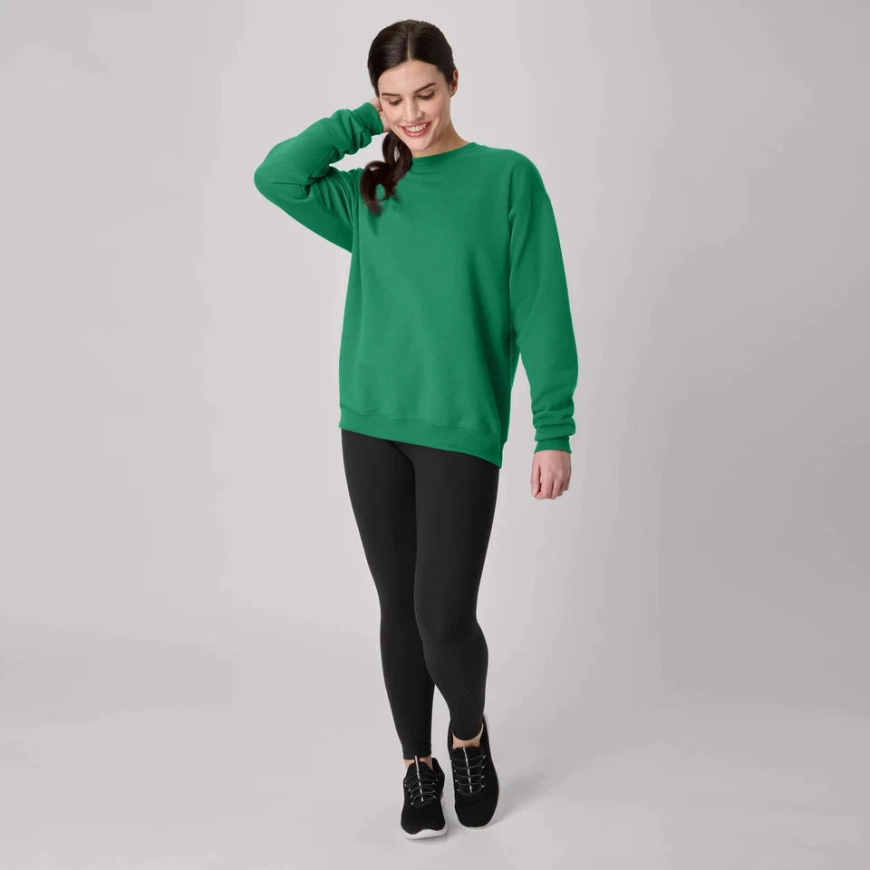 Женская толстовка Just My Size JMS V-Notch Crewneck флисовая Kelly зеленая - Изображение 1 из 1